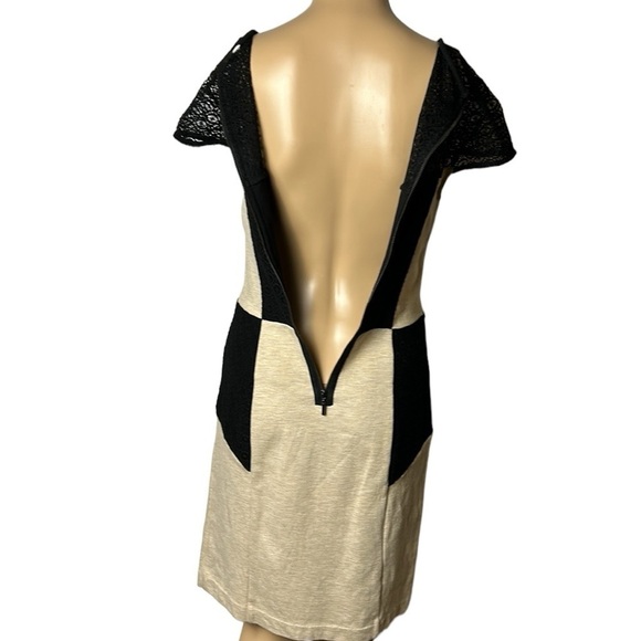 Lace colorblock dress. SM, Feminine,romantic,classic,event,boss lady,career EC - Picture 5 of 11